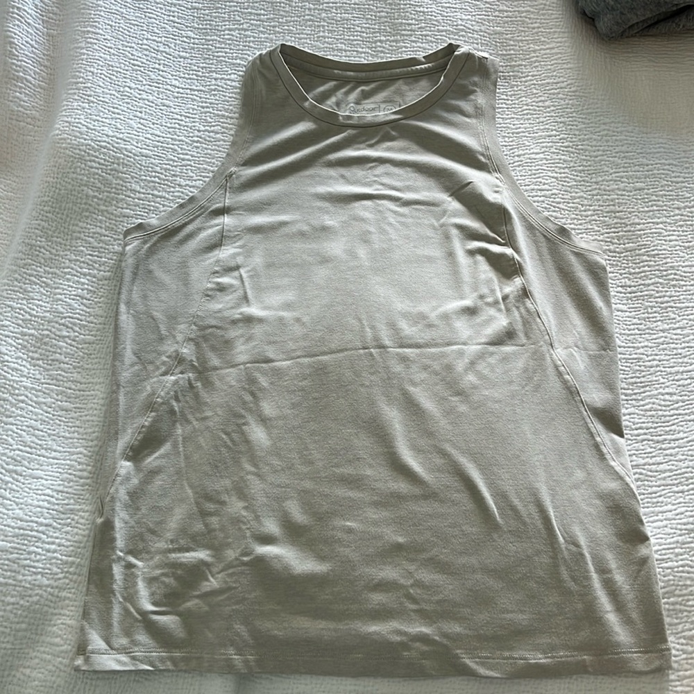 Outdoor voices oatmeal beige high neck tank top